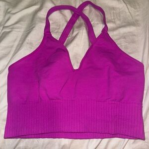 cropped pink tank top